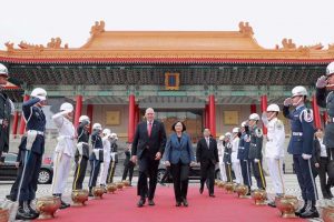 President Tsai and Prime Minister Chastanet during military parade